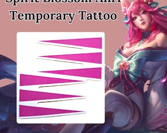 League of Legends Spirit Blossom Ahri Cosplay Temporary Face Fox Kitsune Stripes Tattoo Sticker