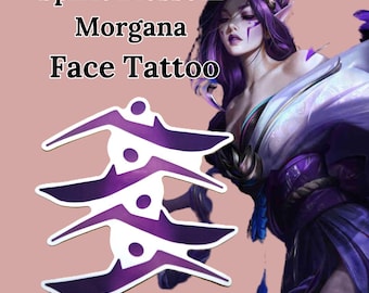 Tatuaje facial de Morgana de Flor Espiritual, cosplay de League of Legends