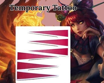 League of Legends Foxfire Ahri Cosplay Temporary Face Fox Kitsune Stripes Tattoo Sticker