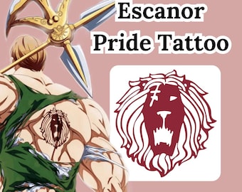 Los Siete Pecados Capitales Origen Escanor Orgullo León Anime Cosplay Tatuaje Temporal Sticker
