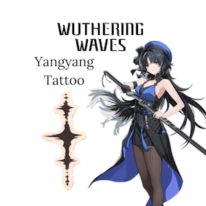 Wuthering Waves Yangyang Cosplay Resonator Temporary Tattoo Sticker
