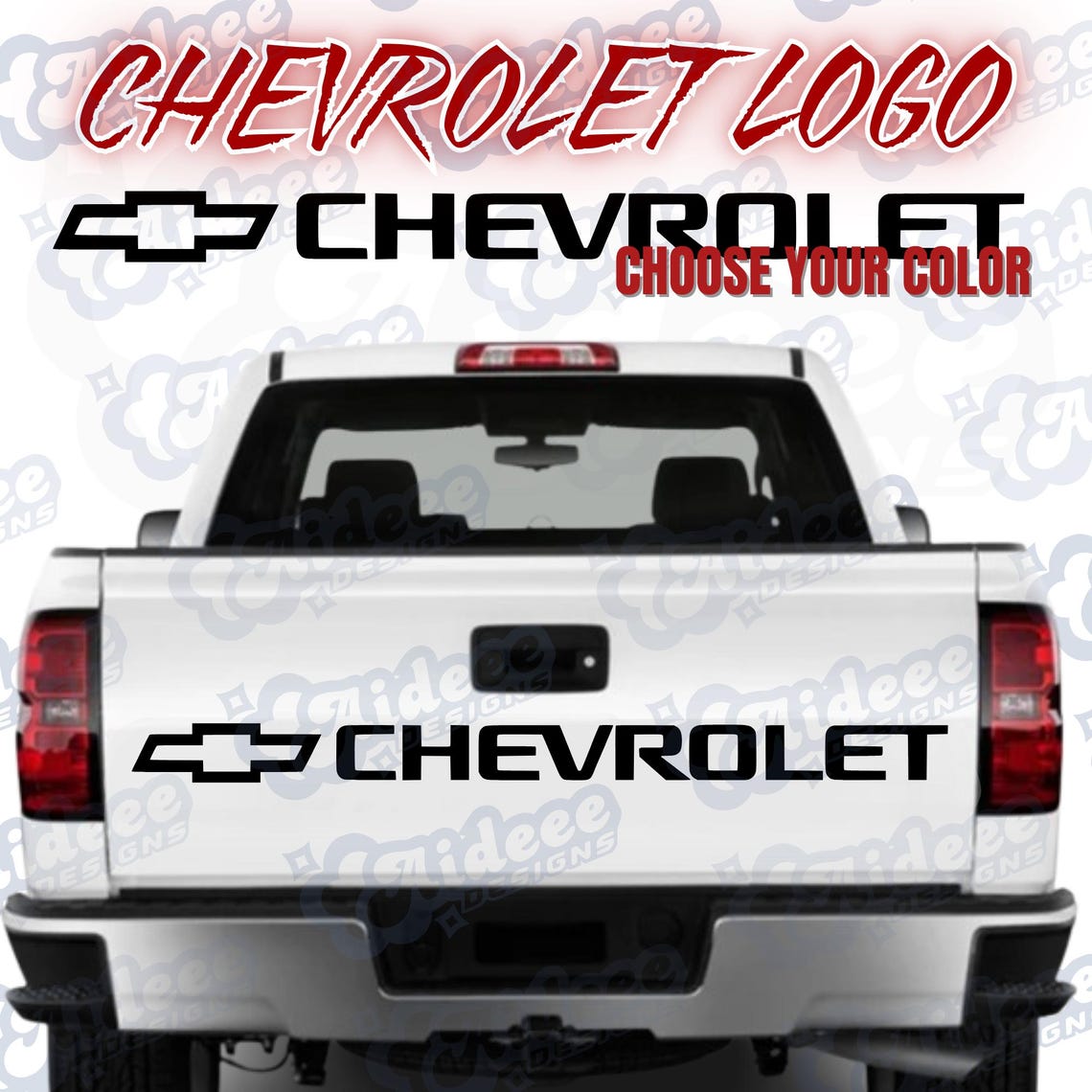 Chevrolet Decal Sticker Tailgate Truck Lettering 1500 Silverado Vinyl ...