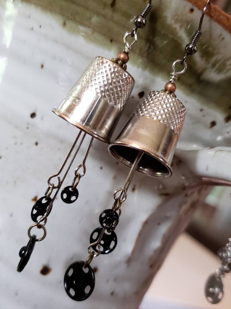 Thimbles and Snaps EARRINGS Made From Found Treasure's Etsy