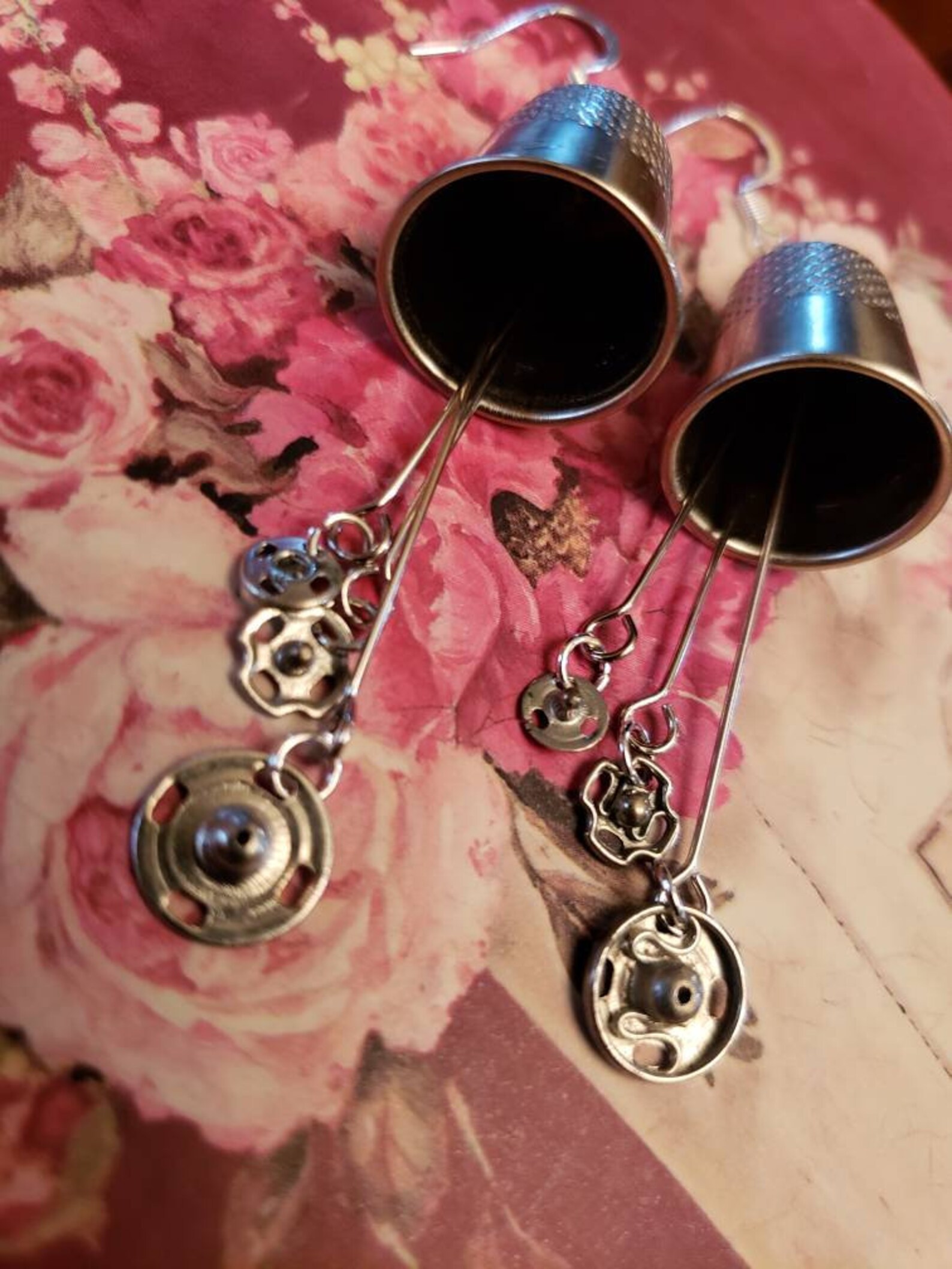 Thimbles and Snaps EARRINGS Made From Found Treasure's Etsy