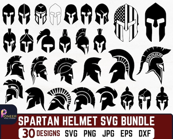Spartan Helmet SVG Bundle, Ancient Warrior Clipart (Digital Download)
