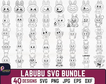 50 Labubu SVG Bundle, Labubu SVG, Labubu PNG, Labubu Dxf, Labubu Clipart, Labubu Cricut, Happy Labubu Svg, Instant Download, Silhouette