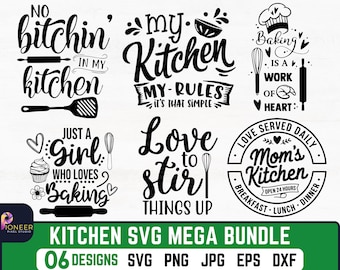 Kitchen Quotes SVG Bundle: Baking & Cooking Designs (Digital Download)