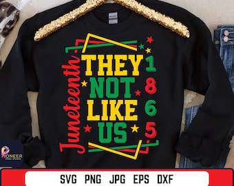 They Not Like Us Juneteenth SVG: Black History Pride Shirt Design (Digital File)