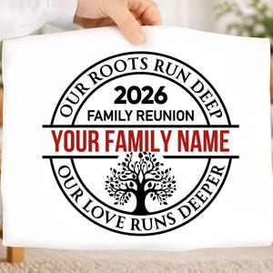 Family Reunion 2026 SVG PNG, Custom Family Name Reunion Design, Our Roots Run Deep Svg, Tree of Life Reunion, Matching Family Shirt svg image 14