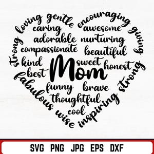 Mom Heart SVG, Heart Shape Mom Svg, Mom SVG, Heart Shape Mother&#39;s day, Mother’s Day Gift, Mother svg, Mama svg, Mom Shirt svg, Mom Cricut
