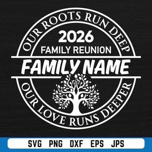 Family Reunion 2026 SVG PNG, Custom Family Name Reunion Design, Our Roots Run Deep Svg, Tree of Life Reunion, Matching Family Shirt svg image 2