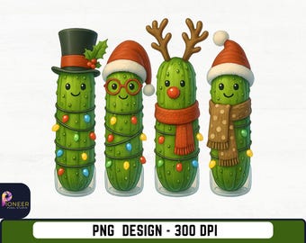 Funny Christmas Pickle PNG, Holiday Character Design (Digital Download)