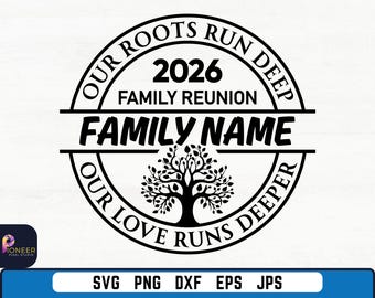 Family Reunion 2026 SVG PNG, Custom Family Name Reunion Design, Our Roots Run Deep Svg, Tree of Life Reunion, Matching Family Shirt svg