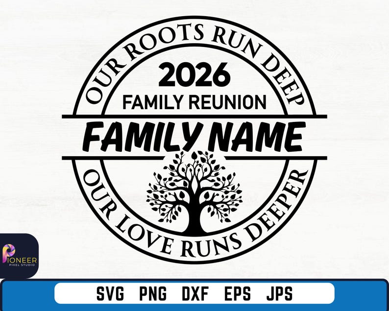 Family Reunion 2026 SVG PNG, Custom Family Name Reunion Design, Our Roots Run Deep Svg, Tree of Life Reunion, Matching Family Shirt svg image 1