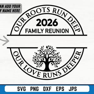 Family Reunion 2026 SVG PNG, Custom Family Name Reunion Design, Our Roots Run Deep Svg, Tree of Life Reunion, Matching Family Shirt svg image 3