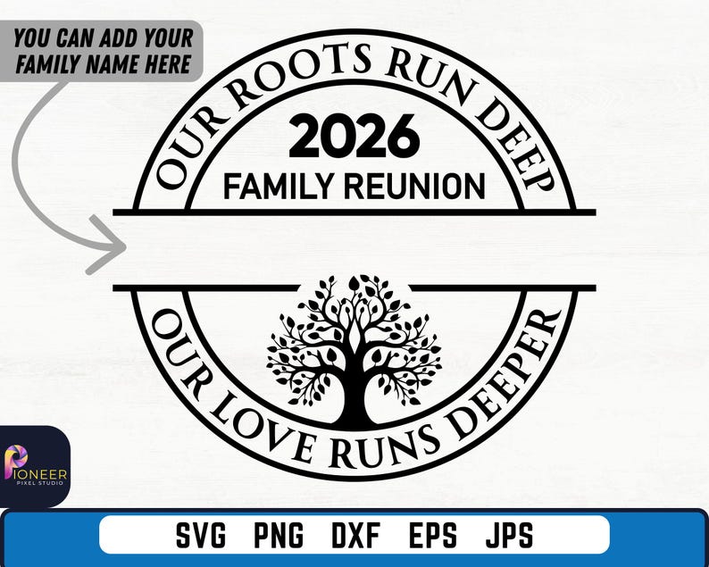 Family Reunion 2026 SVG PNG, Custom Family Name Reunion Design, Our Roots Run Deep Svg, Tree of Life Reunion, Matching Family Shirt svg image 3
