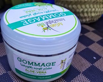 Moroccan Aloe Vera Face Scrub with Organic Argan Oil, Natural Exfoliating Scrub from Agadir Souss Massa, Nourishing and Hydrating Skincare Gift