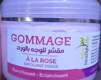 Moroccan Rose Face Scrub Natural Exfoliant – Organic Argan Amazigh Facial Scrub – Handmade Skincare from Souss Massa – Gentle Face Polish