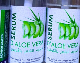 2 Aloe Vera Hair Serums 60ml | 100% Moroccan Product from Souss Massa, Agadir | Natural Hair Serum for All Hair Types | Surprise Gift
