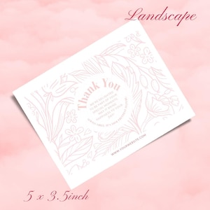 Afdrukbaar Blush Petal-bedankkaartje, waarderingskaart voor geschenkverpakking, digitale canvassjabloon, bewerkbaar