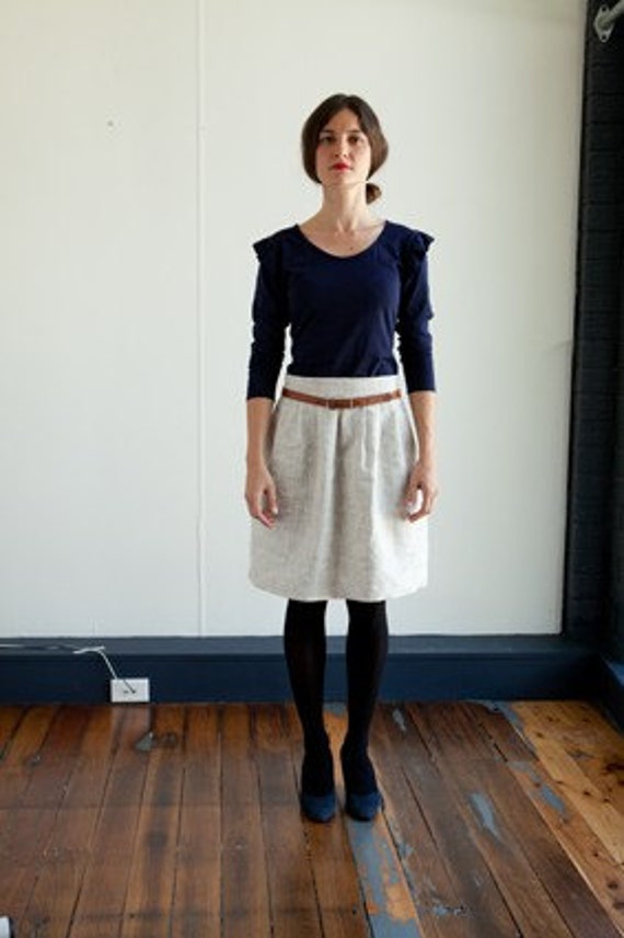 Items similar to High skirt printed Linen on Etsy