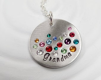 Generations Grandmother's Necklace - Fits up to 3 Generations of Birthstones - Gift for Grandma - Mother's Day Gift - Birthstone Necklace