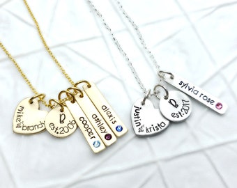 Birthstone Mother's Necklace - Personalized Family Necklace - Mother's, Couples & Children's Necklace for Mom - Gift for Mom - Mother's Day