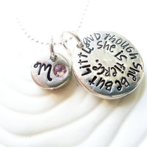 Though She Be but Little She is Fierce Necklace -hand Stamped