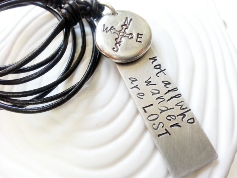 Hand Stamped Personalized Necklace Customized Text Man's Etsy