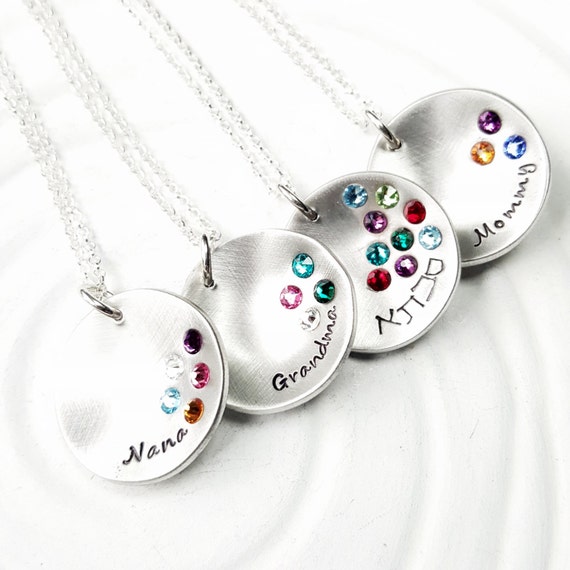 Birthstone Mother's Necklace Personalized Jewelry Etsy