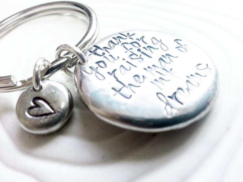 The Love Between A Mother and Daughter is Forever Keychain or Necklace Mother/'s Gift Personalized Hand Stamped