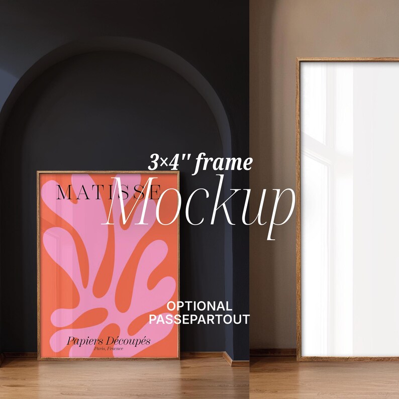 Framed Poster Mockup 3x4 Frame Mockup Wall Art Mock-up Adjustable Wall ...