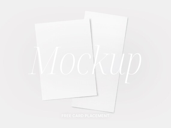 Mockup Karte 4x9 und 5x7 Karten Mockup Zwei Formate Leere Karten Vorlage Simpel Weißer Hintergrund Menükarten Mockup Schlicht