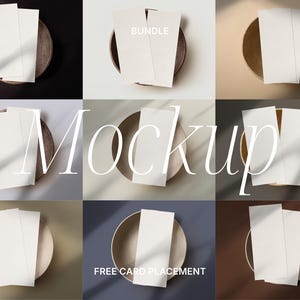Mockup Card 4x9 Flyer Mockup Dubbelzijdig Menu Lijst Foto 2 Pagina's Minimalistisch 2 Kaarten Mock Up Neutrale Achtergrondkleur Verstelbaar