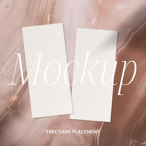 4 x 9 kaart mockup, Photoshop mockup, menu, programma, bruiloft mockup, restaurant mockup, verschuifbaar, enkel of dubbel, minimalistisch