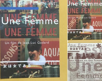 1999 original une femme by Godard Japanese movie film advertisement chirashi flyer