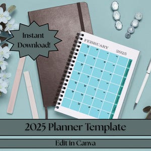 2025 Digital Planner Monthly Weekly Daily Planner Goodnotes iPad PDF Digital Agenda Minimalist Planner 2025