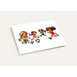 Ragazze dei cartoni animati di calcio / Confezione da 10 biglietti d'auguri (UE e resto del mondo)