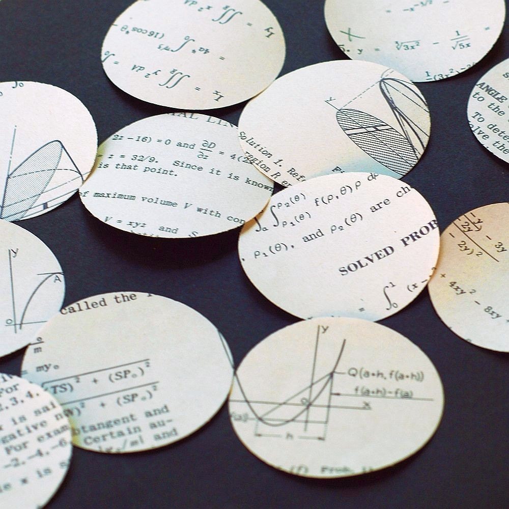 Calculus Math Paper Circles- 100 Math Paper Circles, Math Theme Party ...