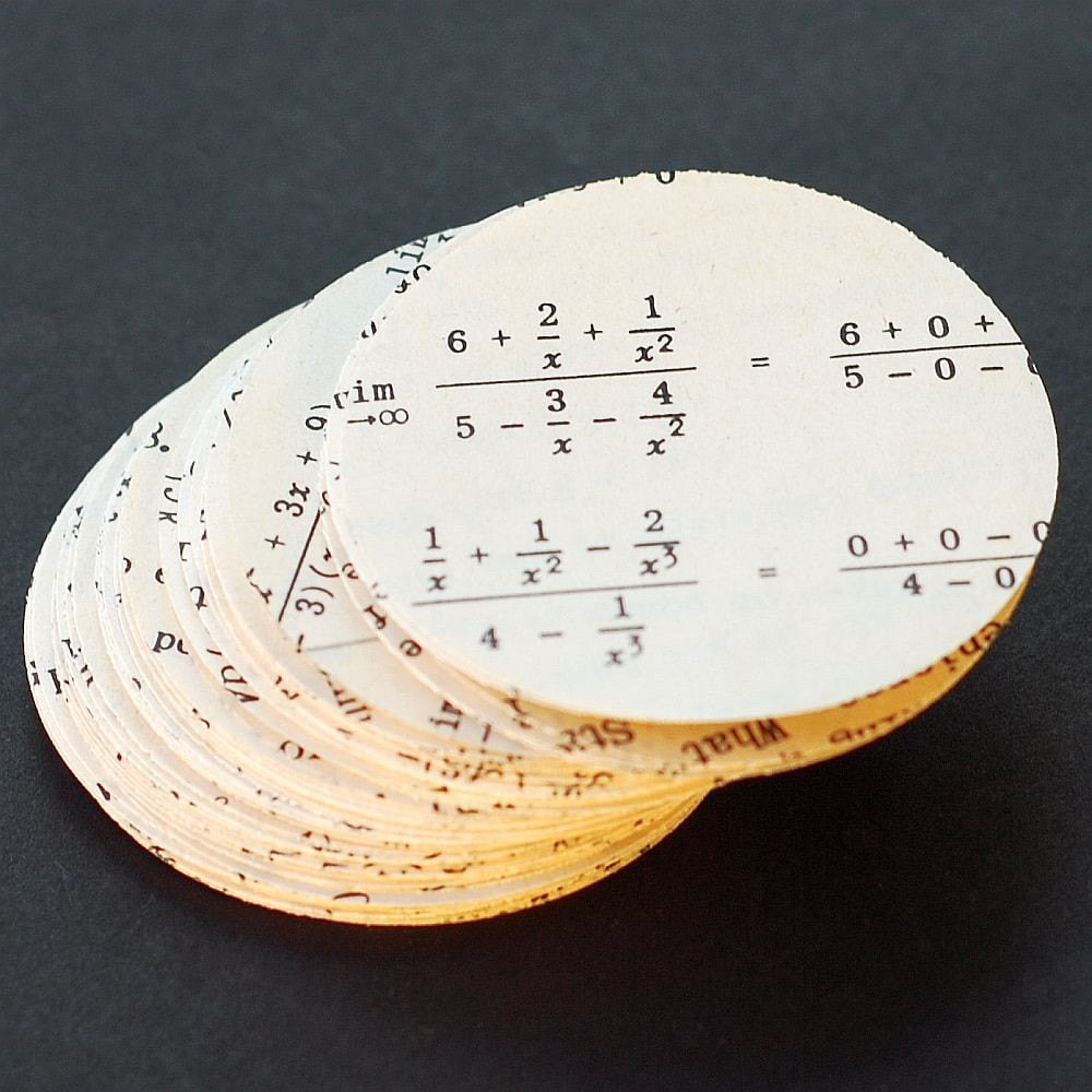 Calculus Math Paper Circles- 100 Math Paper Circles, Math Theme Party ...
