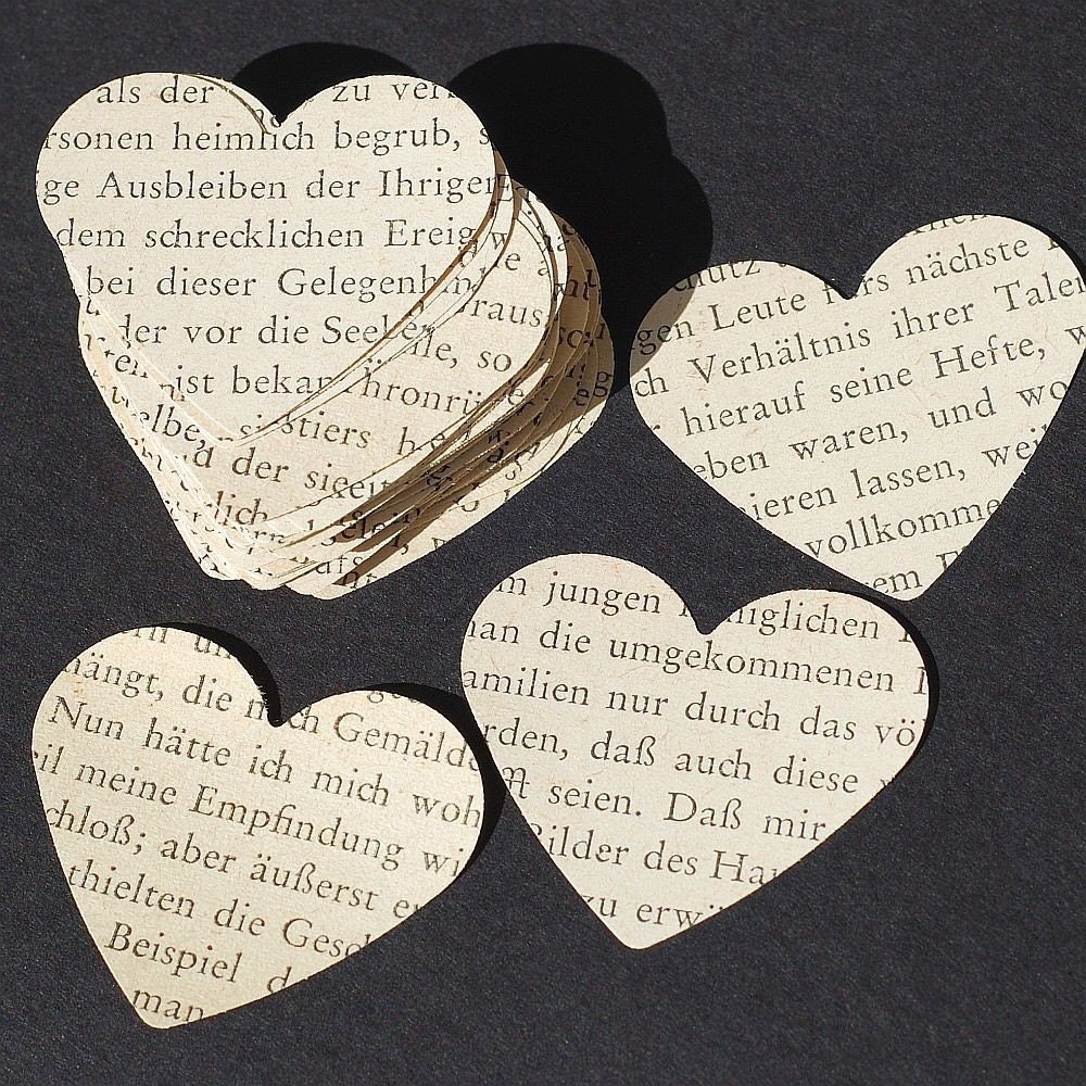 German Paper Hearts 100 German Hearts Wedding Table Etsy