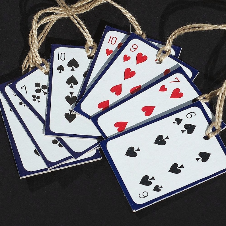 Poker Gift Tags PoKeNo playing card hang tags recycled Etsy