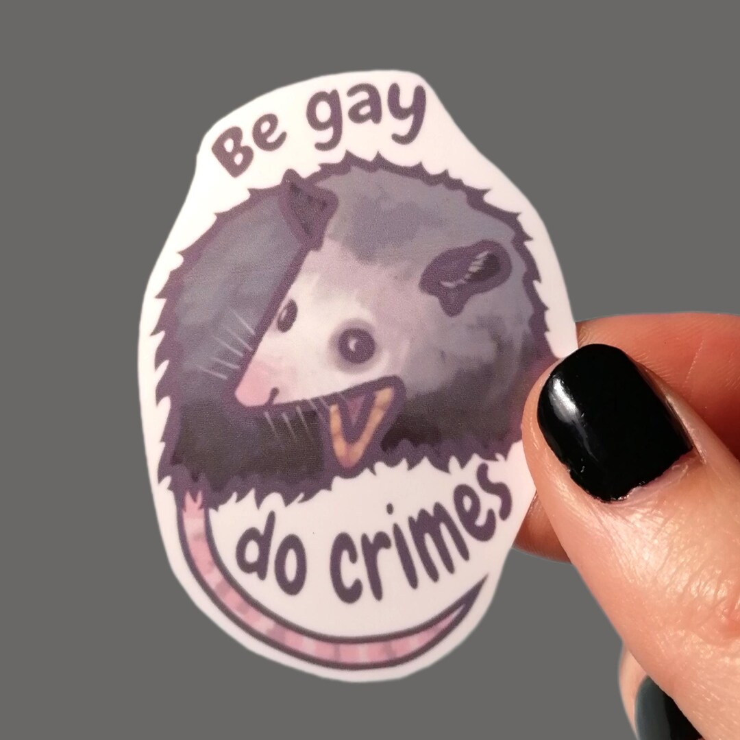 Be Gay Do Crimes Opossum Sticker – Funny Vinyl Decal - Etsy
