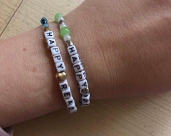 Personalized Beaded Word Bracelet | Custom Stacking Name Bracelet