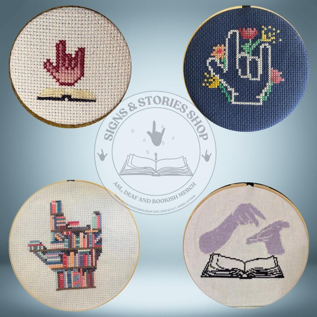 Custom American Sign Language (ASL) Cross-stitch Design With Books ...