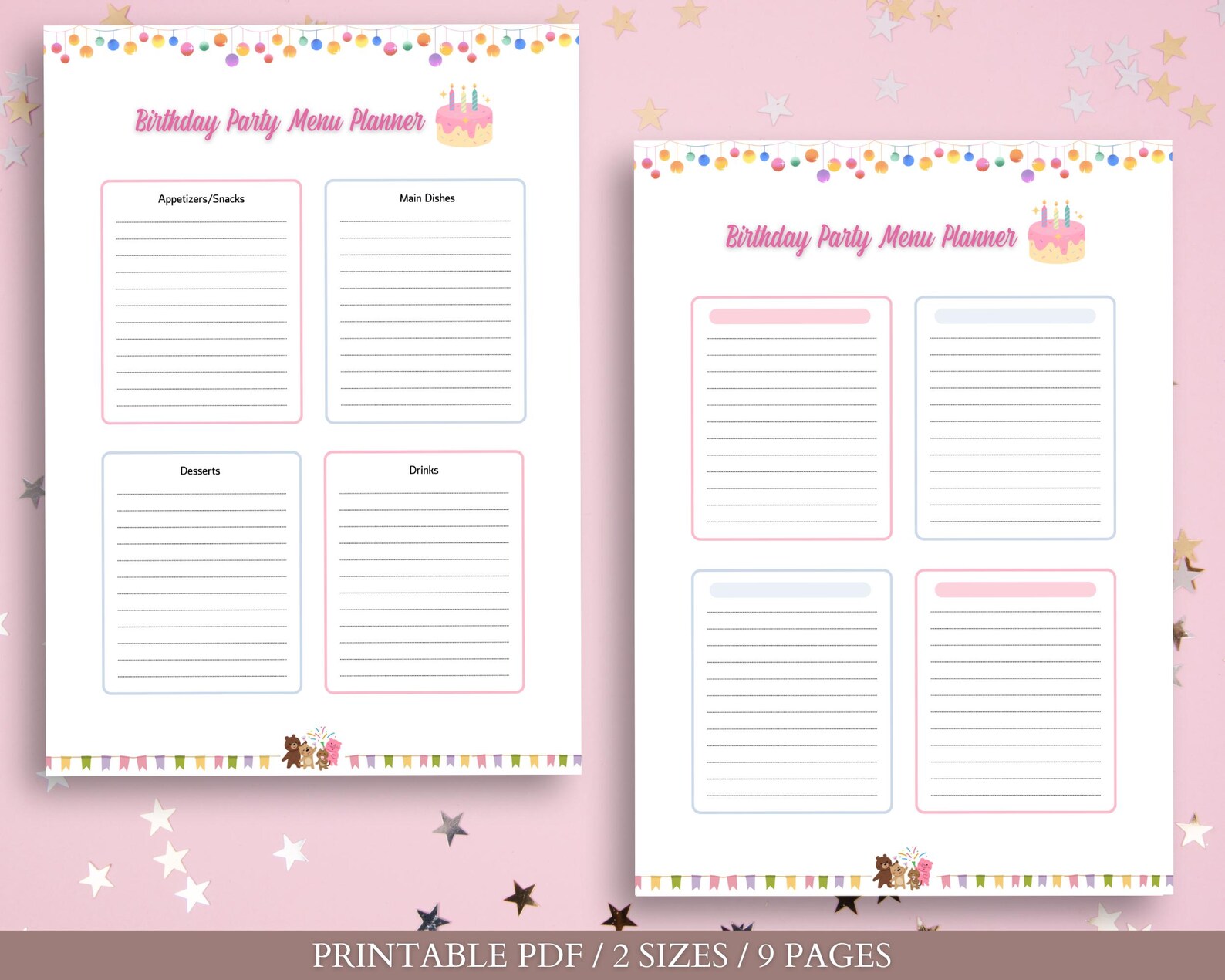 Birthday Party Checklist Printable Bundle | Guest List, Party Planner ...