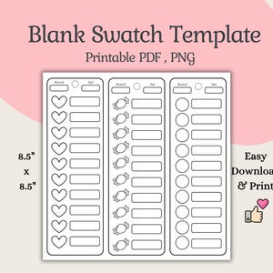 Printable Paint Swatch Chart Bookmark: DIY Color Palette Organizer (PDF Download)