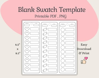 Marcapáginas imprimible con tabla de muestras de pintura: Organizador de paletas de colores DIY (Descarga PDF)