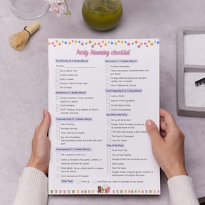 Party Checklist Printable, Party Planning Checklist, A4, Printable ...