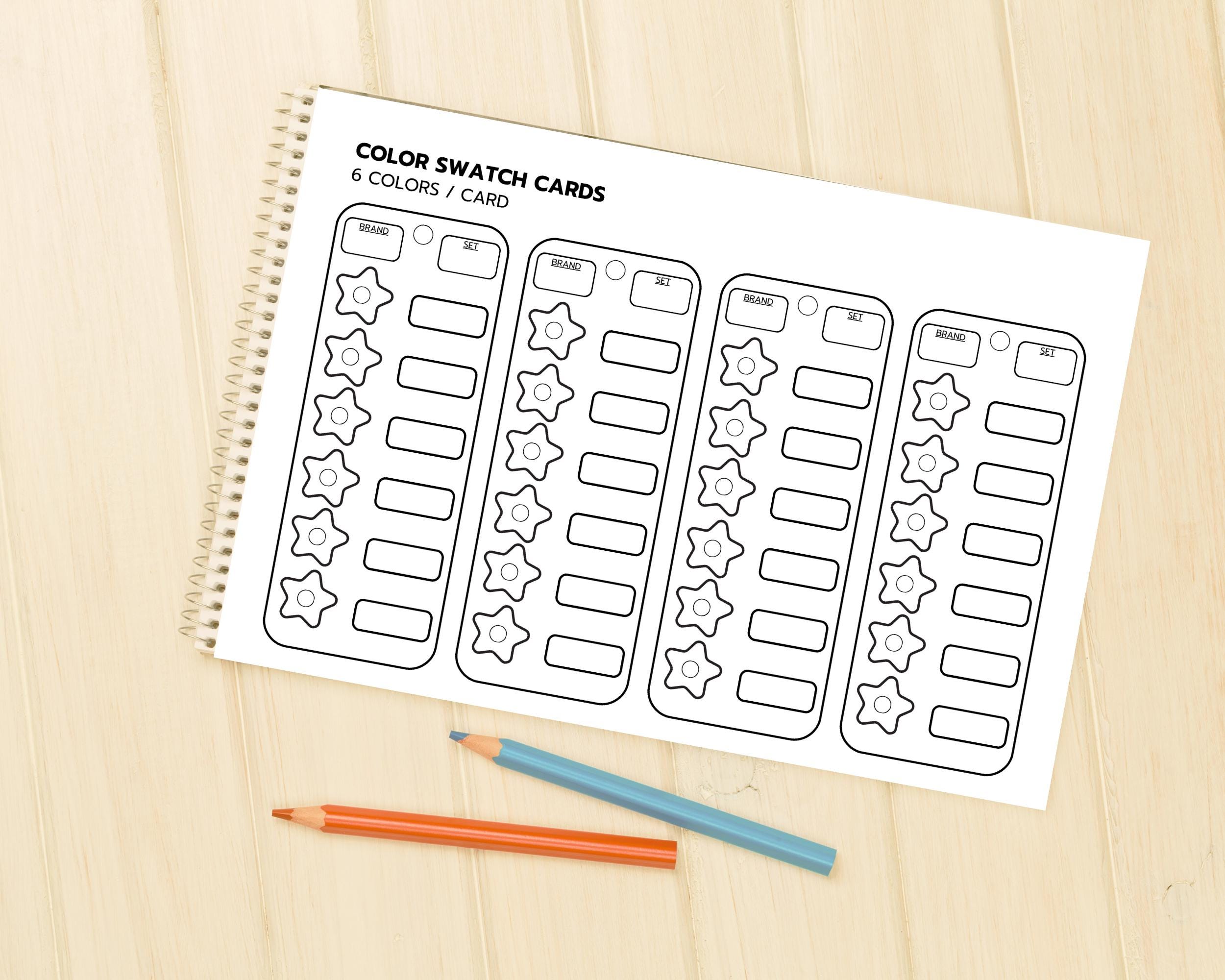Printable Paint Swatch Chart Bookmark: Watercolor, Acrylic, Gouache (A4 ...